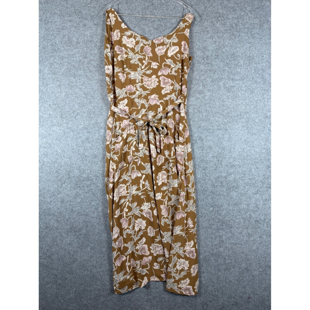 Field Day Reversible Wrap Dress Womens Small Brown Floral Excellent Sleeveless